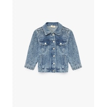 Koton Pamuklu Kapaklı Cepli Düğmeli Uzun Kollu Denim Ceket Lıght Indıgo 6wkg20014ad Açık Mavi