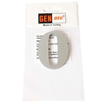 Gendec Kapı Numarası 7Cm No:0 Metalik Gri Kendinden Yapışkanlı Nu