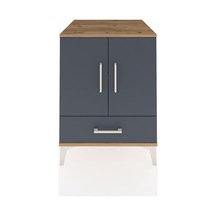Kronos Komodin 2 Raflı Tek Çekmeceli 2 Kapaklı 60x59x80 Çam-antrasit Atlas Çam
