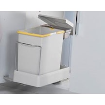 Pelikan Plastik Taşıyıcılı Raylı Çöp Kovası. Gri - 20Lt