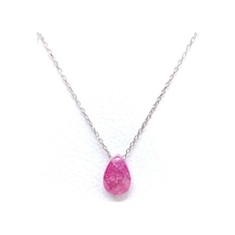Oriental Kuyumculuk Jewellery Damla Modeli Yakut Doğal Taşlı Gümüş Kolye Gümüş