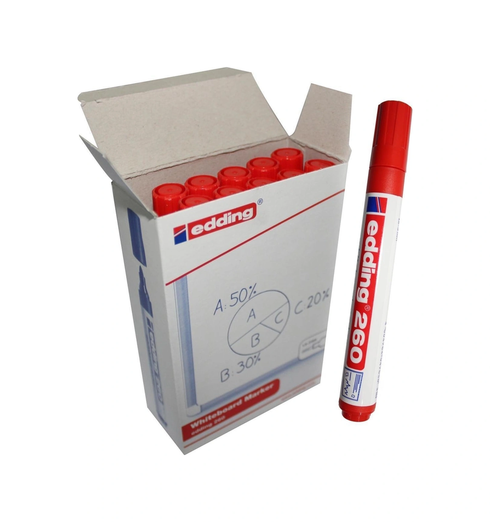 Kırmızı Renkli / Beyaz Tahta Kalemi / Whiteboard Marker / 260 - 1.5 -3mm Renk : 2 Bordo