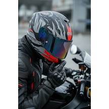 Gıvı 50.x Sharkbıte Mat  1 Renkli 1 Şeffaf Vizörlü Motosiklet Kask İridyum Vizör + Şeffaf