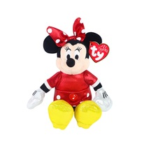 Ty Parlak Kırmızı Elbiseli Minnie Mouse Sesli Peluş 15 Cm.