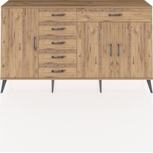 Arges Konsol 3 Raflı 6 Çekmeceli 3 Kapaklı 176x30x99 Çam-çam Atlas Çam - Atlas Çam
