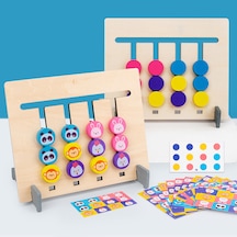 Çift Taraflı Ahşap Dört Renk Hayvan Mantık Oyunu Montessori