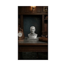 Atatürk Büstü Gri Gümüş