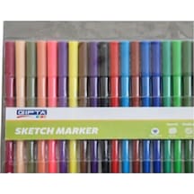 Gipta Sketch Marker Firça Uç Fineliner Çantali 12 Renk Keçeli K42