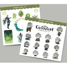 Genshin - Alhaitham 2'li Sticker Seti Parlak Kağıt