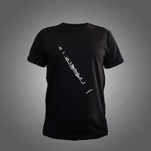 Herşey Nota Unisex Siyah Klarnet Figürlü T-shirt 001