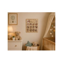 Arliadesign Kişiye Özel İlk Yılım Ahşap Fotoğraf Çerçevesi - 12 Aylık Bebek Anı Panosu 3 Mm Mdf