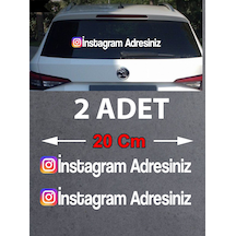 Kişiye Özel İnstagram Sticker 2 Adet - Sosyal Medya İnstagram Sticker - Araba Oto Araç Motosiklet Karavan Cam Sticker - 00926 20 Cm