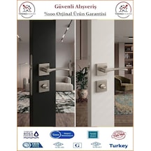 Trendhomm Bravo Rozetli İç Kapı Kolu - Nikel Saten - Wc Banyo