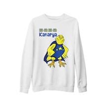Aile - Baba Kanarya Beyaz Kalın Sweatshirt