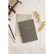 Bez Ciltli Defter / Çizgili Gri