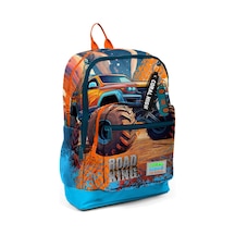 Coral High Kids Mavi Turuncu High Wheels Truck Desenli Dört Bölmeli Okul Sırt Çantası 23778 Turuncu