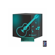 Luvivia Klasik Gitar Müzik Nota Kişiye Özel 3d Lamba - Masa Gece Lambası V1 Şeffaf