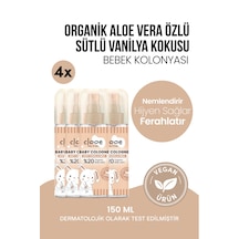 Hassas Ciltlere Özel Organik Aloe Vera Özlü Süt Ve Vanilya Kokulu Soft Vanilla Milk Bebek Kolonyası Dörtlü Ekonomik Aile Paketi