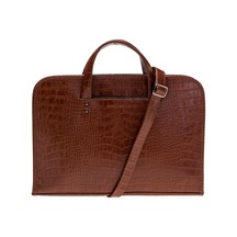 Barchello Pergamon Deri Laptop Çantası Fl Kahverengi