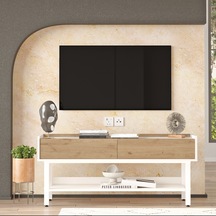 Robin Home Oslo Tv Ünitesi Sehpası Beyaz Metal Ayaklı 140cm