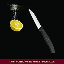 6.7403 Swissclassic 8cm Düz Soyma Bıçağı, Siyah