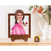 Kişiye Özel Kız Çocuk Prenses Karikatürlü Ahşap Standlı 3D Biblo- (488756227)