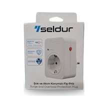 Lexroo Şok Ve Akım Korumalı Fiş-priz, 16a-250v, Max 3600w 720 Joule, Reset Edilebilir Siyah