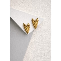 Çelik Gold Kalp Jeffer Küpe -kararma Yapmaz- Sarı