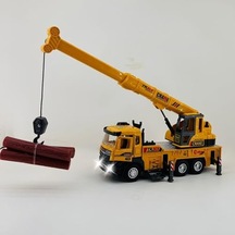Giffy/oyuncak İş Makinesi Sesli Işıklı Çek Bırak Vinç, Kule Vinç Ve Kepçe 30 Cm Aksesuarlı Kapıları Açılan Vinç