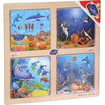 Playwood Ahşap Eğitici 4 Lü Puzzle Deniz Altı Ony-344
