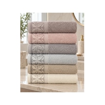 Sarmaşık Desenli Renkli Havlu 50x90 Cm 6 Lı Set %100 Pamuk - Çok Renkli