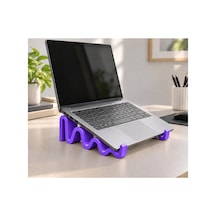 Violet Dalgalı Görünümlü Laptop Standı - Metalik Mor