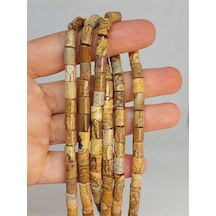 Bileklik Boy Jasper Taşı Silindir Kesim 5.5x7.5mm Yarım Dizi 49326 18cm Uzunluğundadır Çok Renkli