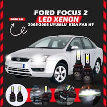 Ford Focus 2 2005-2008 Kısa Far Uyumlu Şimşek Etkili Led Xenon Light Series H7
