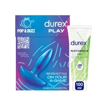 Durex Titreşimli Anal Plug Tıkaç + Durex Naturals Pure Kayganlaştırıcı Jel 100 ML