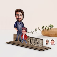 Bk Gift Kişiye Özel 3d Kabartma İsimli Baba-oğul Karikatürlü Ahşap Biblo-2, Babaya Hediye, Babalar Günü Hediyeleri Kobitmeyen138201 Bk Gift