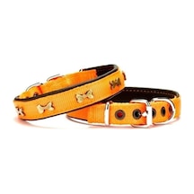 Doggie Comfort Dokuma Kemikli Köpek Boyun Tasması Medium Turuncu 2 x 35-40 CM Turuncu