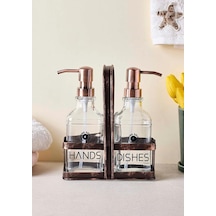 Rame Sıvı Sabunluk Seti - 2x500 Ml Kare Şeffaf