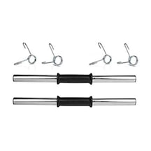 Spor 2 Adet 40 Cm Krom Dambıl Barı+ 4 Adet Çelik Sıkıştırma Yayı