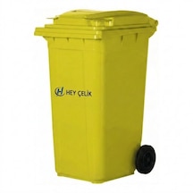 240 Litre Sarı Plastik Çöp Hey Çelik Pk - 095
