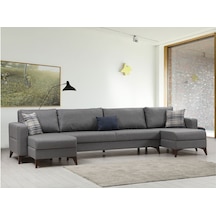 Kristal Dinlenme+2+dinlenme Köşe Takımı Koyu Gri