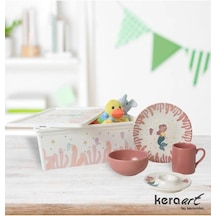 Keramika 4 Parça Mama Takımı Saklama Kutusu Hediyeli Pembe