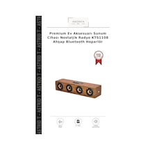 Premium Ev Aksesuarı Sunum Cihazı Nostaljik Radyo Kts1108 Ahşap Bluetooth Hoparlör