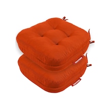 Sandalye Minderi 2'li Set 42x42x8 Cm Kalın Çift Kat Pofidik Minder Yıkanabilir Fermuarlı Su Ve Yağ İtici Kiremit Genel