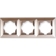 Visage Ambiance Metalik Bej 3 Lü Çerçeve - Priz Ve Anahtar İçin Uyumlu Çerçeve
