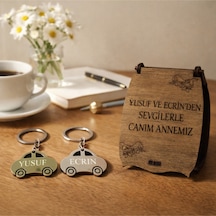 Canım Annem Çelik Araba Model Anahtarlık Kişiye Özel No30015