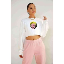 Marilyn Monroe Pop Art Andy Warhol Marilyn Baskılı Crop Kadın Be