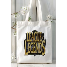 Art Hediye League Of Legends Baskılı Bez Çanta Omuz Çantası Kişiye Özel Model 1 Çok Renkli