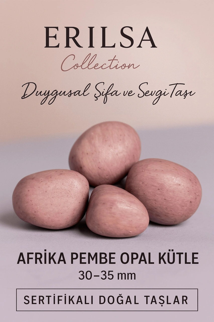 Sertifikalı Afrika Pembe Opal Taşı Kütle 30 35 Mm Duygusal Şifa V