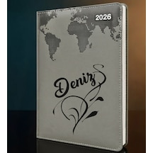 Bk Gift Kişiye Özel İsimli Termo Sert Kapak 2026 Gri Ajanda -5, Öğretmenler Günü Hediyesi, Yeni İş Hediyesi 35259 Bk Gift Renkli